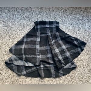 Plaid Black and Gray Women's Shawl Vest